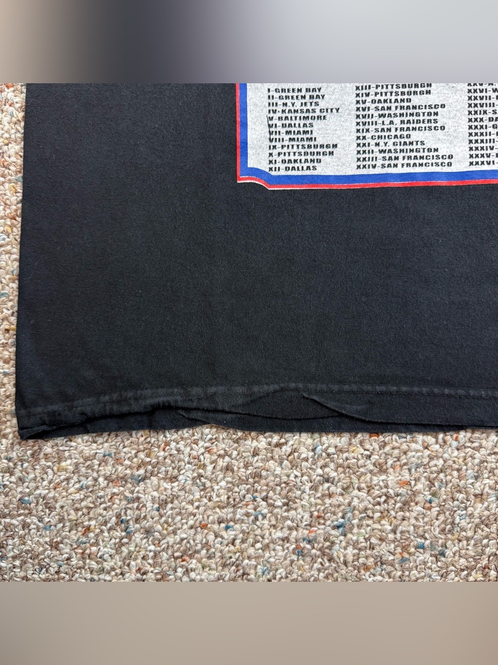 Super Bowl XLVI New York Giants Beat Patriots 2-Sided 2012 Football t-shirt L - Picture 10 of 16
